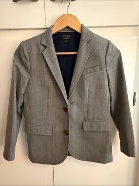 Crewcuts Thompson Size 10 Light Gray Boys' Blazer with Notch Lapel